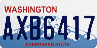 WA license plate AXB6417