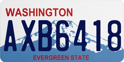 WA license plate AXB6418