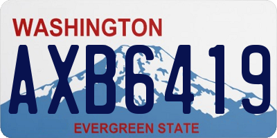 WA license plate AXB6419