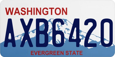 WA license plate AXB6420
