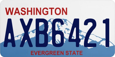 WA license plate AXB6421