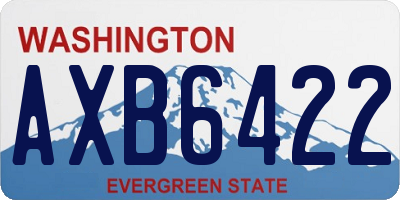 WA license plate AXB6422