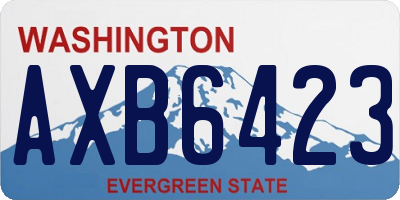 WA license plate AXB6423