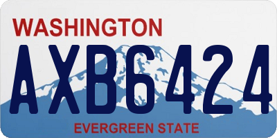 WA license plate AXB6424