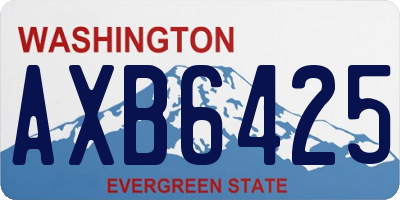 WA license plate AXB6425