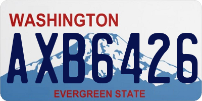 WA license plate AXB6426