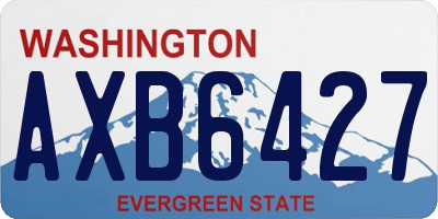 WA license plate AXB6427