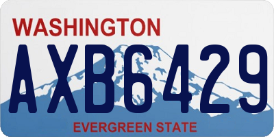 WA license plate AXB6429
