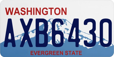 WA license plate AXB6430