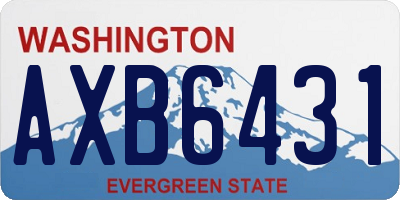 WA license plate AXB6431