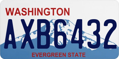 WA license plate AXB6432