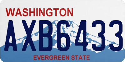 WA license plate AXB6433