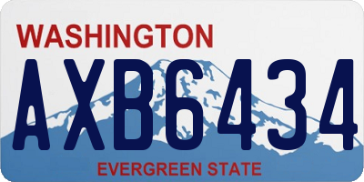 WA license plate AXB6434