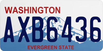 WA license plate AXB6436