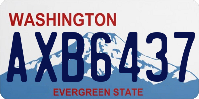 WA license plate AXB6437
