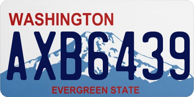 WA license plate AXB6439