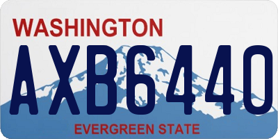 WA license plate AXB6440