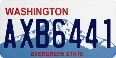 WA license plate AXB6441
