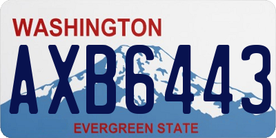 WA license plate AXB6443