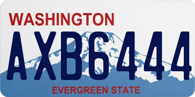WA license plate AXB6444