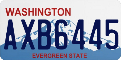WA license plate AXB6445