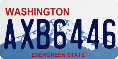 WA license plate AXB6446