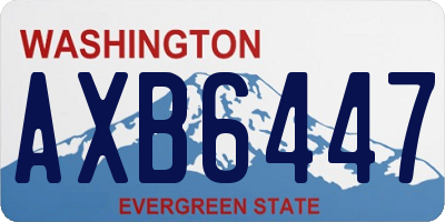 WA license plate AXB6447