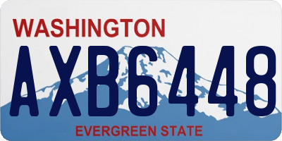 WA license plate AXB6448