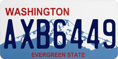 WA license plate AXB6449