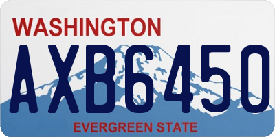 WA license plate AXB6450