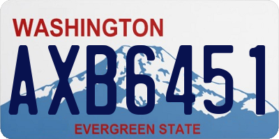 WA license plate AXB6451