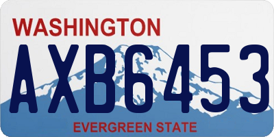 WA license plate AXB6453
