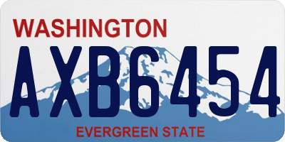 WA license plate AXB6454