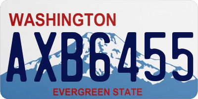 WA license plate AXB6455