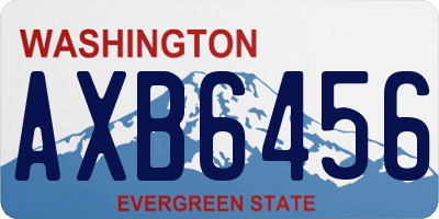 WA license plate AXB6456