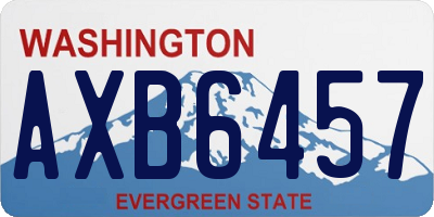 WA license plate AXB6457