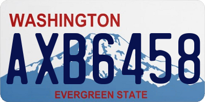 WA license plate AXB6458