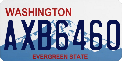 WA license plate AXB6460