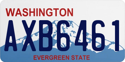 WA license plate AXB6461