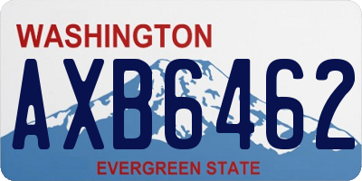 WA license plate AXB6462