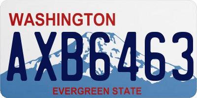 WA license plate AXB6463