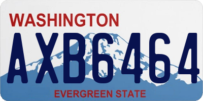 WA license plate AXB6464
