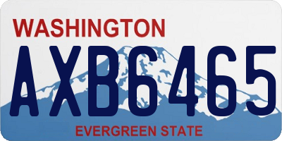 WA license plate AXB6465
