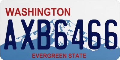 WA license plate AXB6466