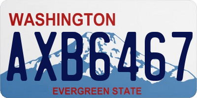 WA license plate AXB6467