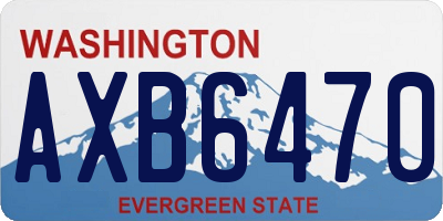 WA license plate AXB6470