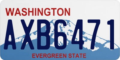 WA license plate AXB6471