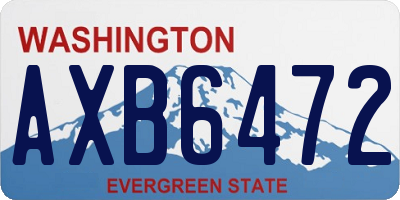 WA license plate AXB6472