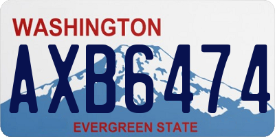 WA license plate AXB6474