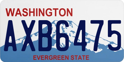 WA license plate AXB6475